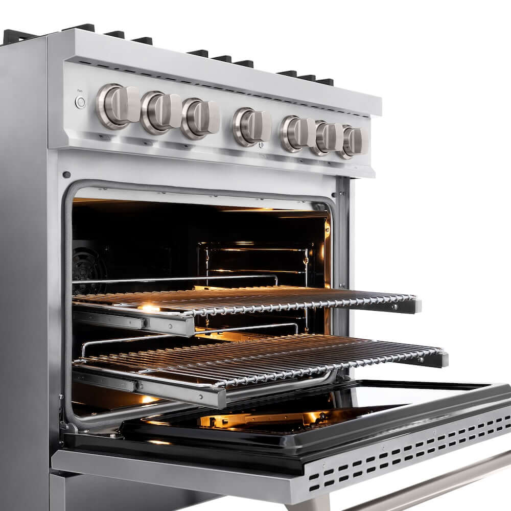 ZLINE 36" Dual Fuel Range, Gas Cooktop, Electric Convection Oven Stainless Steel, CDR-BR-36