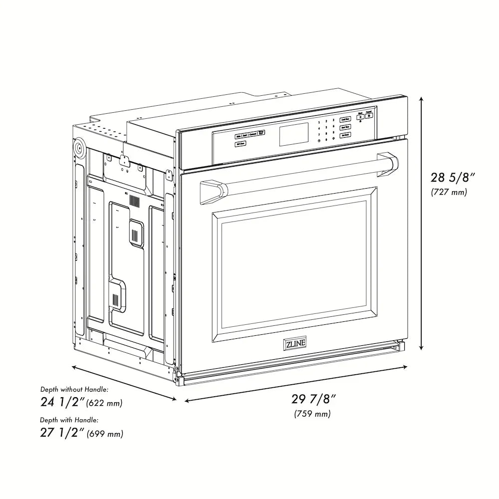 ZLINE 30" Oven ASW30 & Microwave MWO24 Bundle, 2KP-MW24-AWS30