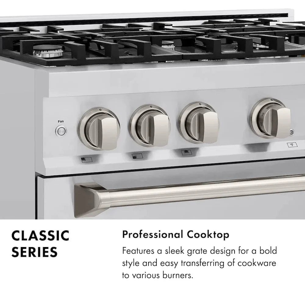 ZLINE 30" Dual Fuel Range, Gas Cooktop, Electric Convection Oven Stainless Steel, CDR30