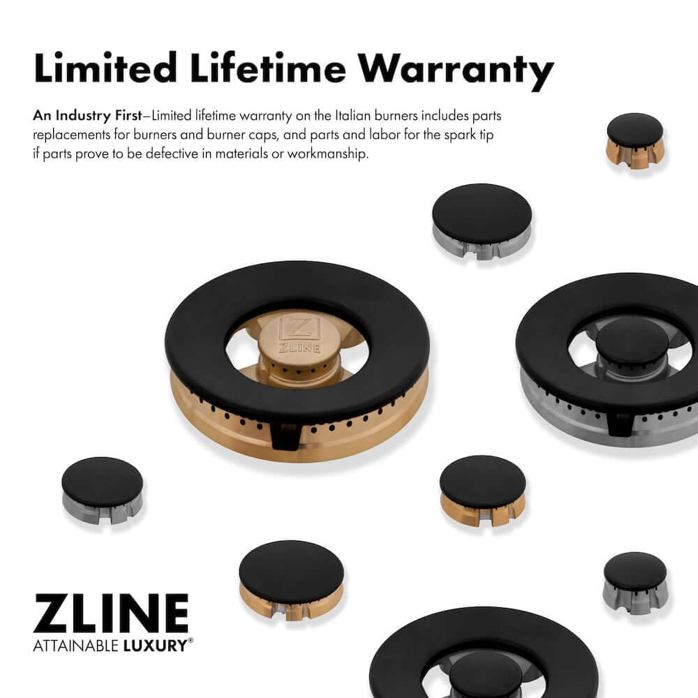 ZLINE 30" Dual Fuel Range, Gas Cooktop, Electric Convection Oven Stainless Steel, Gold CDRZ-30-G