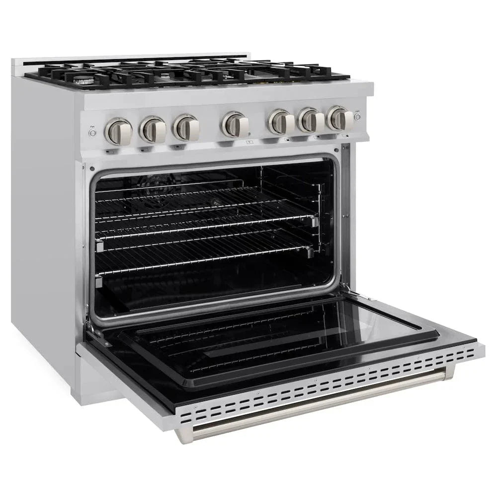 ZLINE 36" Dual Fuel Range, Gas Cooktop, Electric Convection Oven Stainless Steel, CDR36