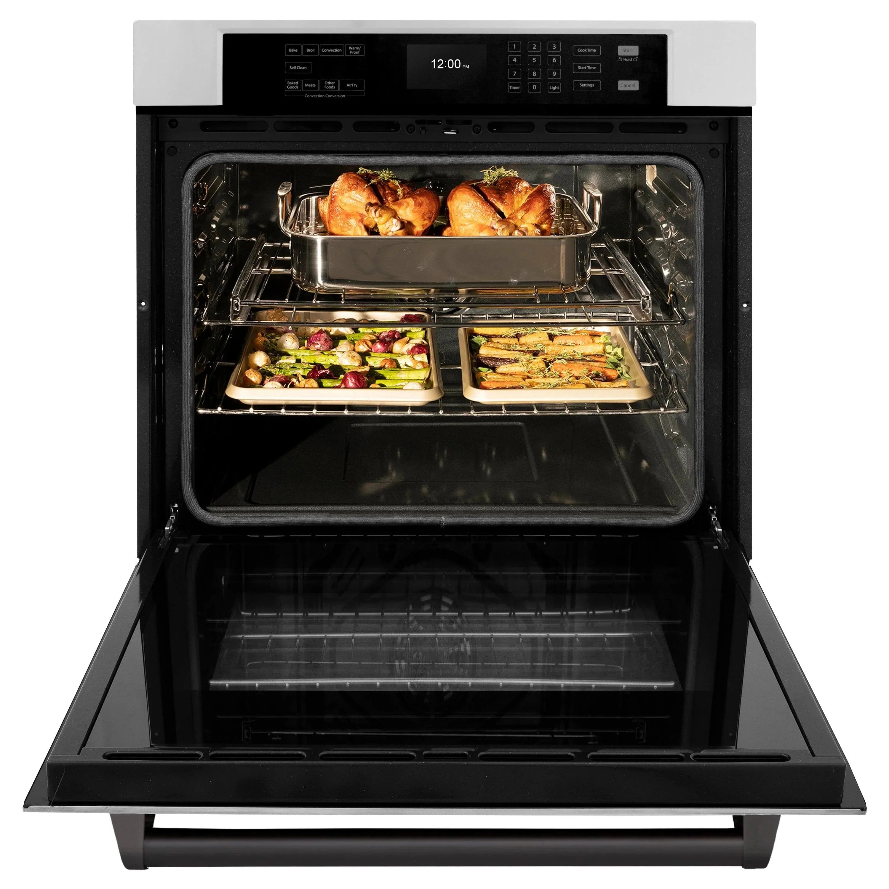 ZLINE 30" Autograph Edition Professional True Convection Single Wall Oven, Air Fry, Self Clean, Stainless Steel, Matte Black WASZ-30-MB