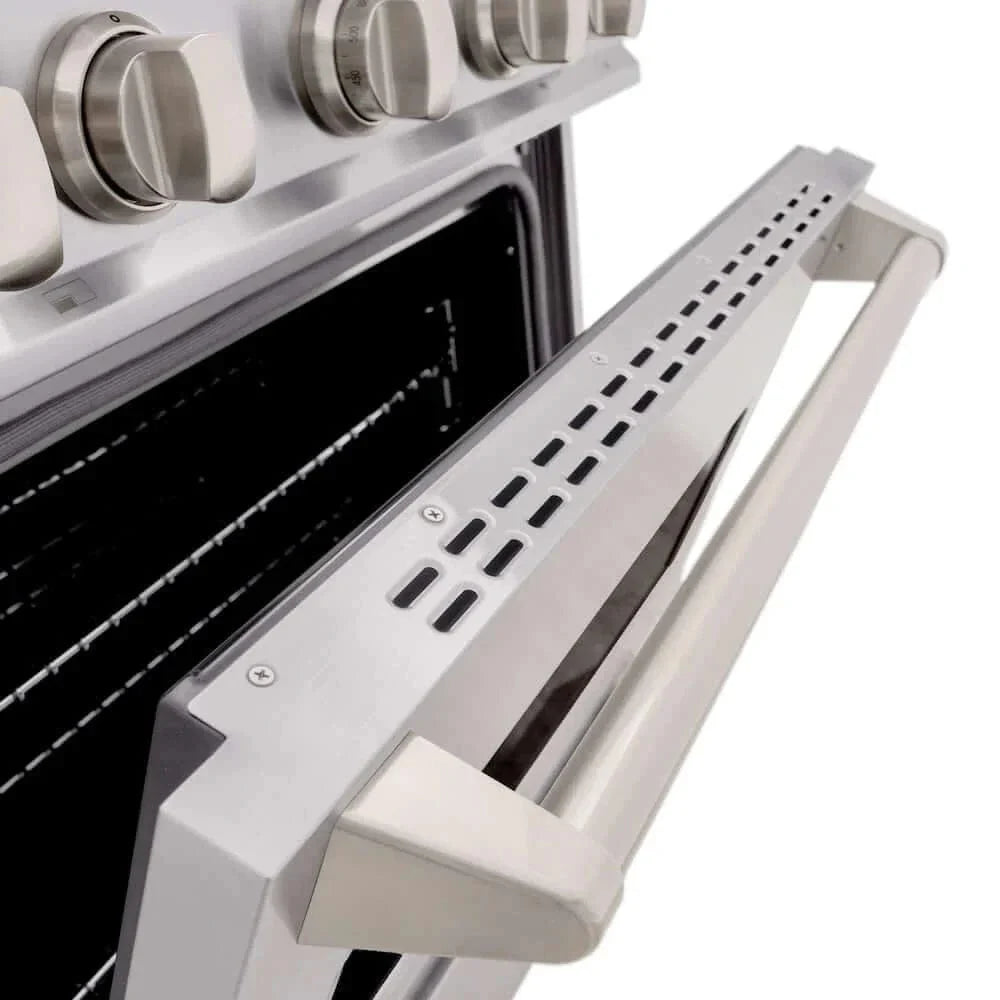 ZLINE 30" Dual Fuel Range, Gas Cooktop, Electric Convection Oven Stainless Steel, CDR-BR-30