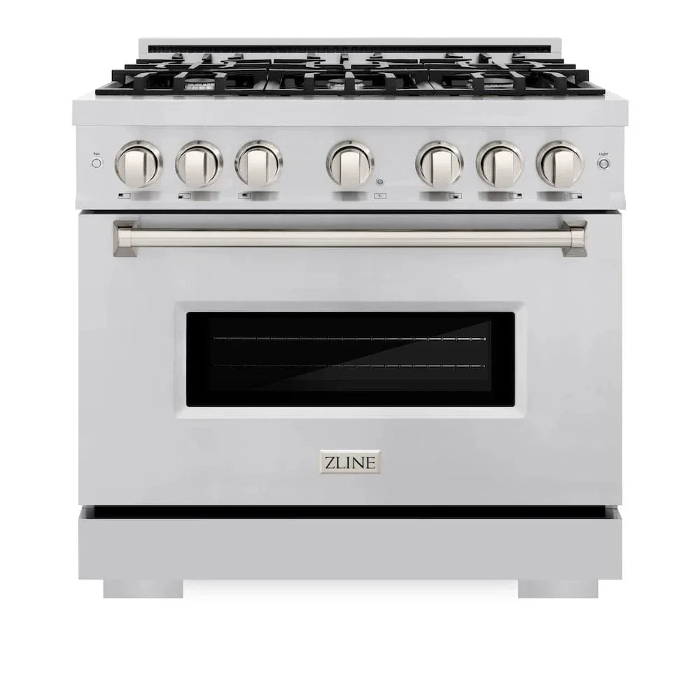 ZLINE 36" Dual Fuel Range, Gas Cooktop, Electric Convection Oven Stainless Steel, CDR36
