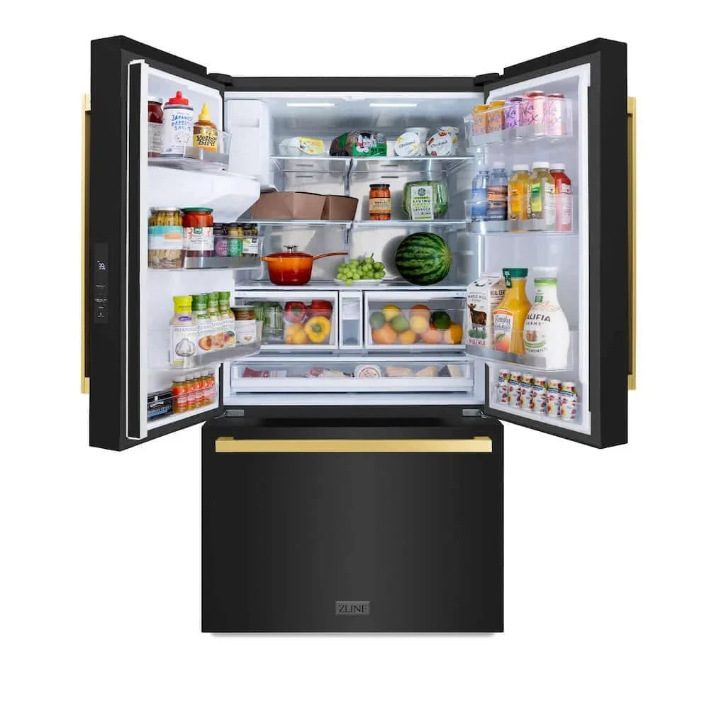 ZLINE 36" Refrigerator, Water, Ice Dispenser, Fingerprint Resistant, RSMZ-W-36-BS-FG
