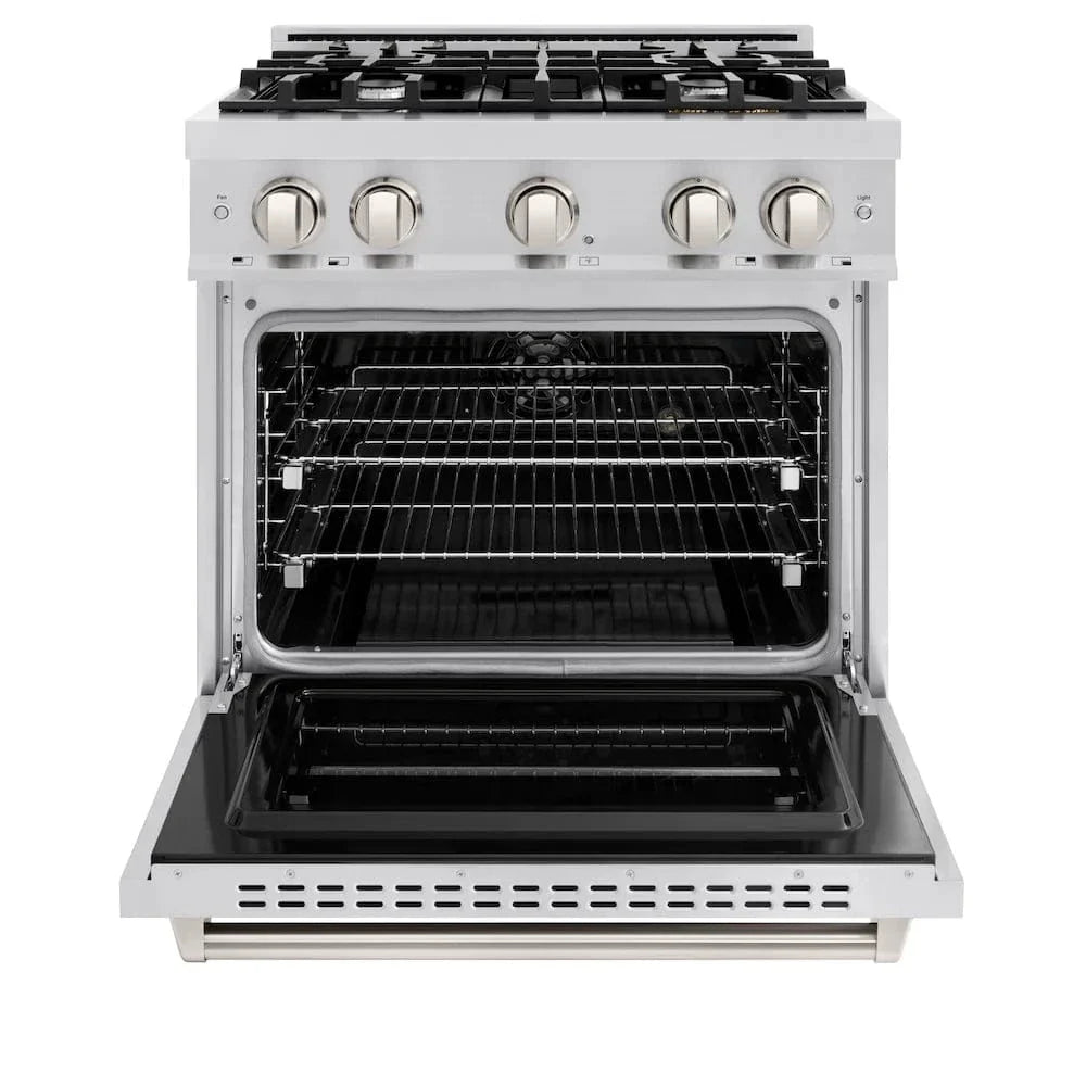 ZLINE 30" Dual Fuel Range, Gas Cooktop, Electric Convection Oven Stainless Steel, CDR30