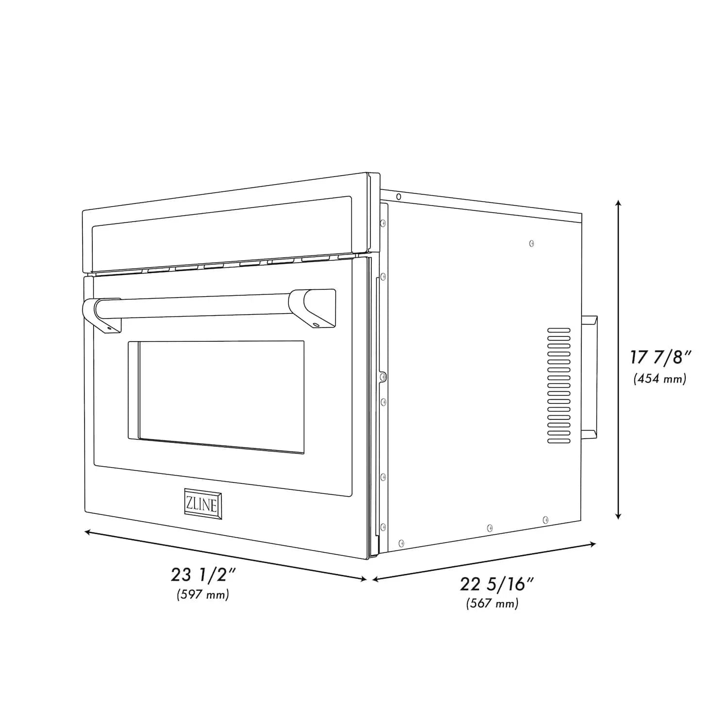 ZLINE 24” Convection Microwave, Stainless Steel, Bronze MWOZ-24-SS-CB