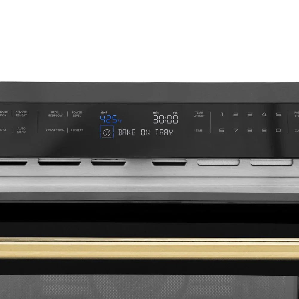 ZLINE 24" Convection Microwave, Black Stainless, Gold MWOZ-24-BS-G