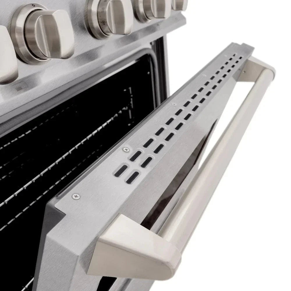 ZLINE 30" Dual Fuel Range, Gas Cooktop, Electric Convection Oven DuraSnow® Stainless Steel, CDRS-30