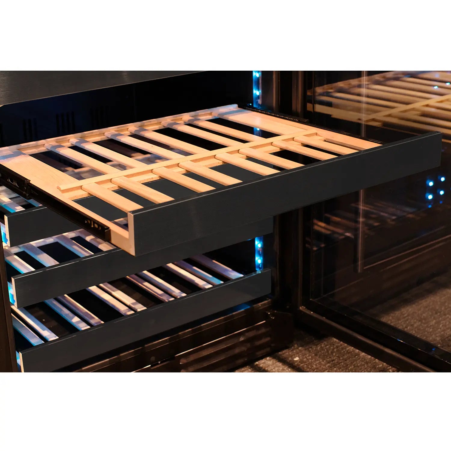 Allavino Reserva Series 50 Bottle Built-in Undercounter Luxury Wine Refrigerator with Black Stainless Steel Door