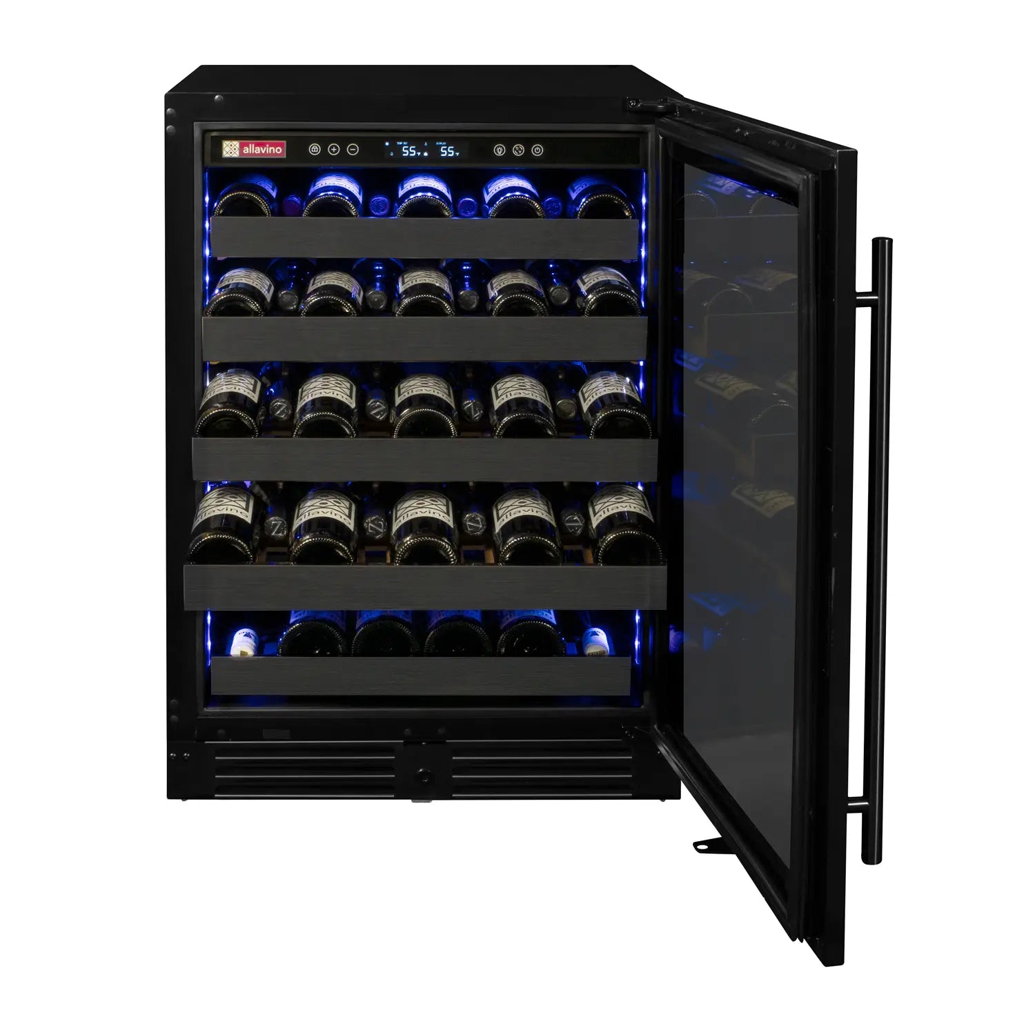 Allavino Reserva Series 50 Bottle Built-in Undercounter Luxury Wine Refrigerator with Black Stainless Steel Door