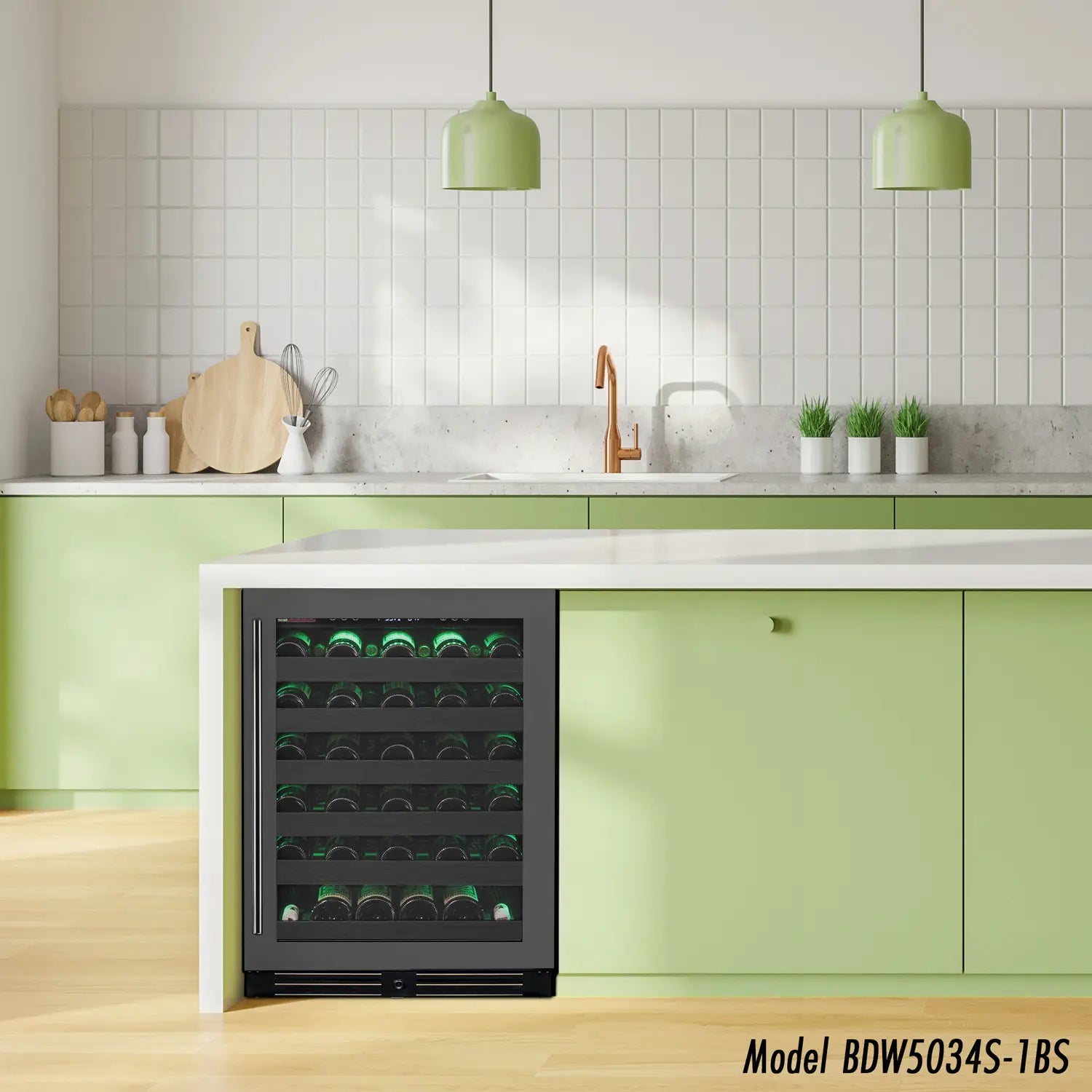 Allavino Reserva Series 50 Bottle Built-in Undercounter Luxury Wine Refrigerator with Black Stainless Steel Door