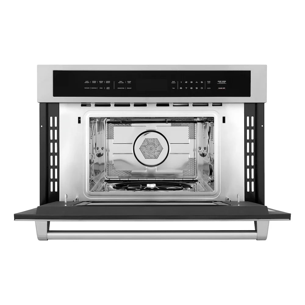 ZLINE Kitchen Package Refrigerator, Rangetop, Wall Oven, Microwave 4KPR-RT48-MWAWS