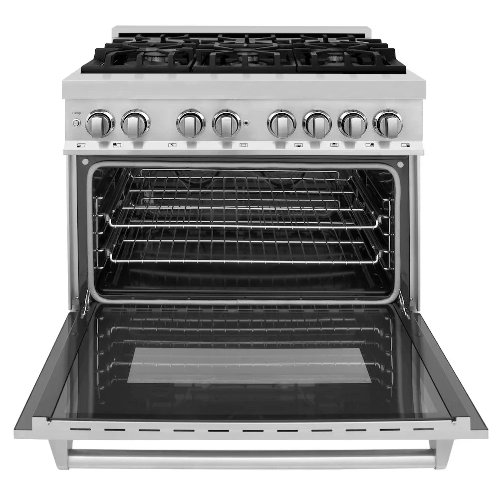 ZLINE Kitchen Package Refrigerator, Range,Range Hood , Dishwasher, 4KPR-RARH36-DWV