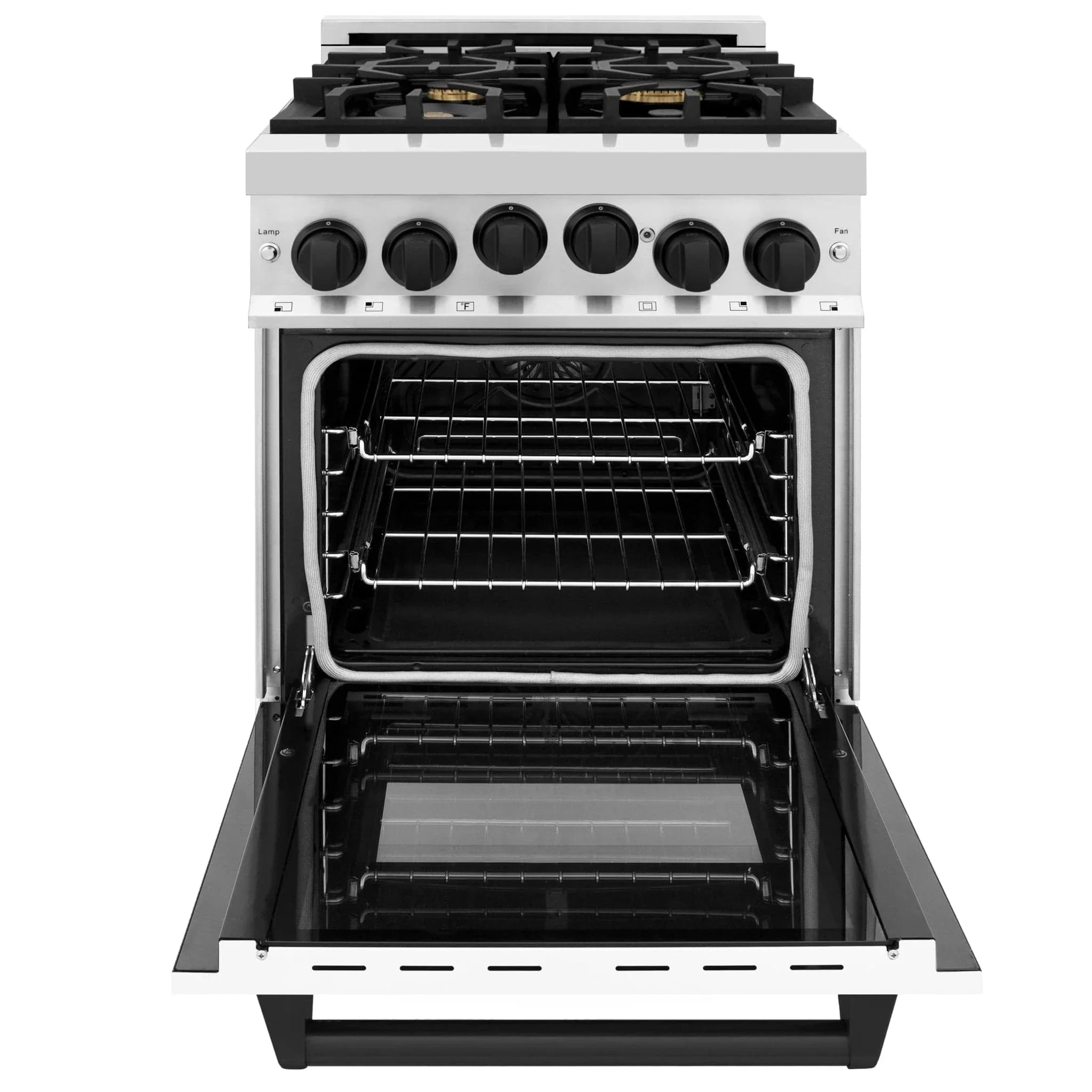 ZLINE 24" Autograph Edition, Gas Range, White Door, RGZ-WM-24-MB