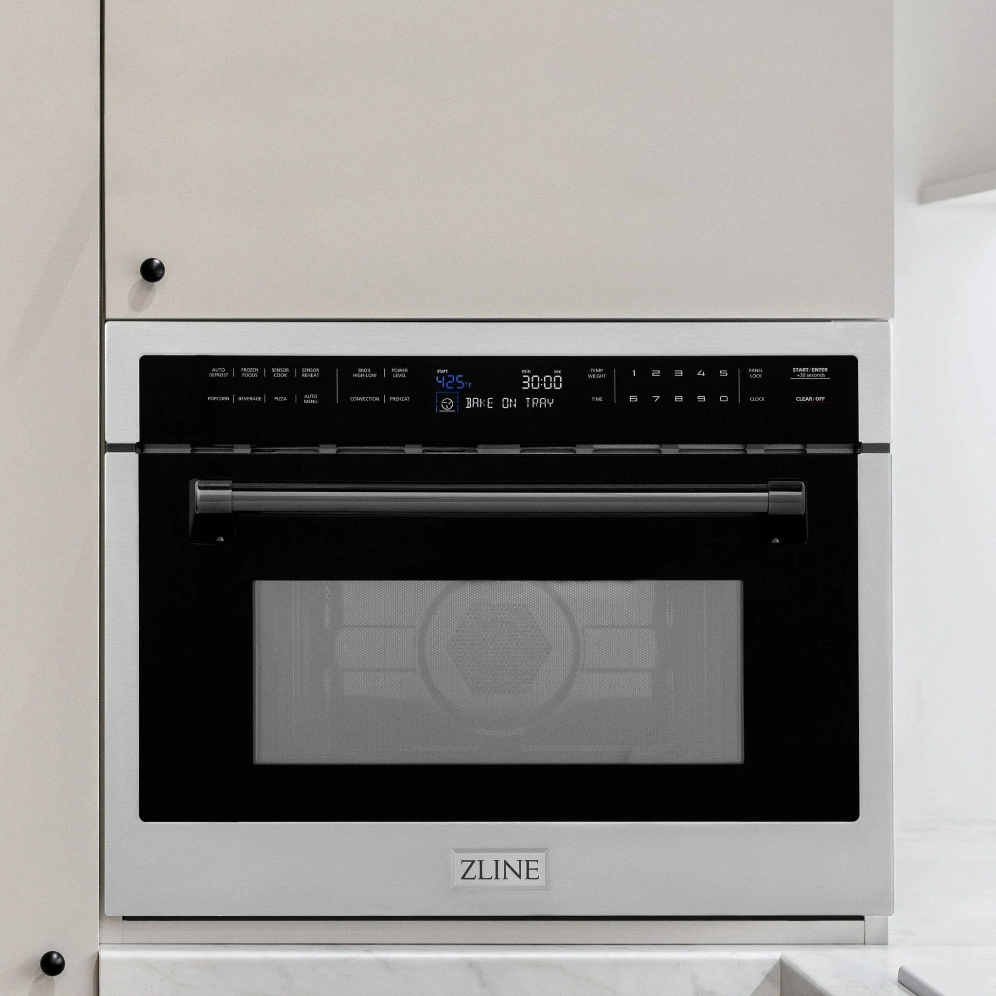 ZLINE 24" Convection Microwave, Stainless Steel, Black MWOZ-24-MB