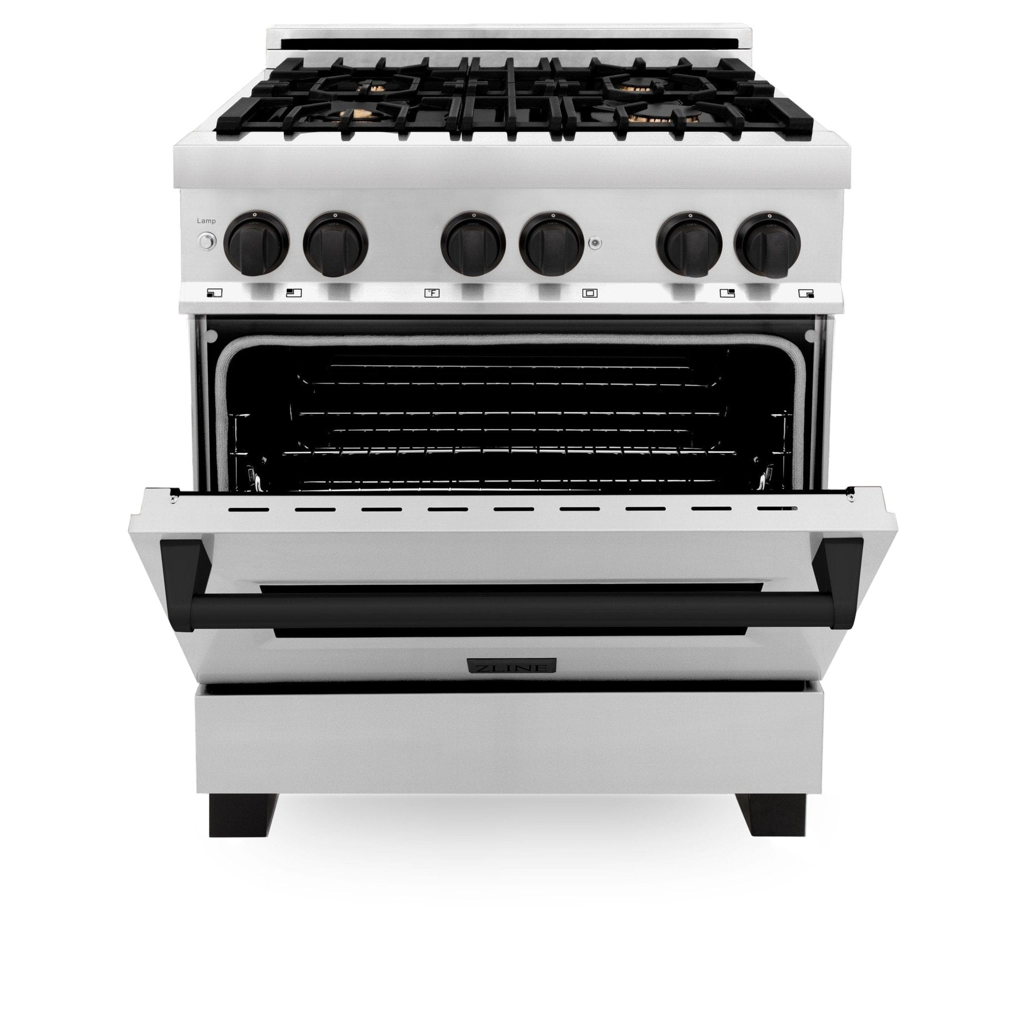 ZLINE 30" Autograph Dual Fuel Range, Stainless Steel, RAZ-30-MB