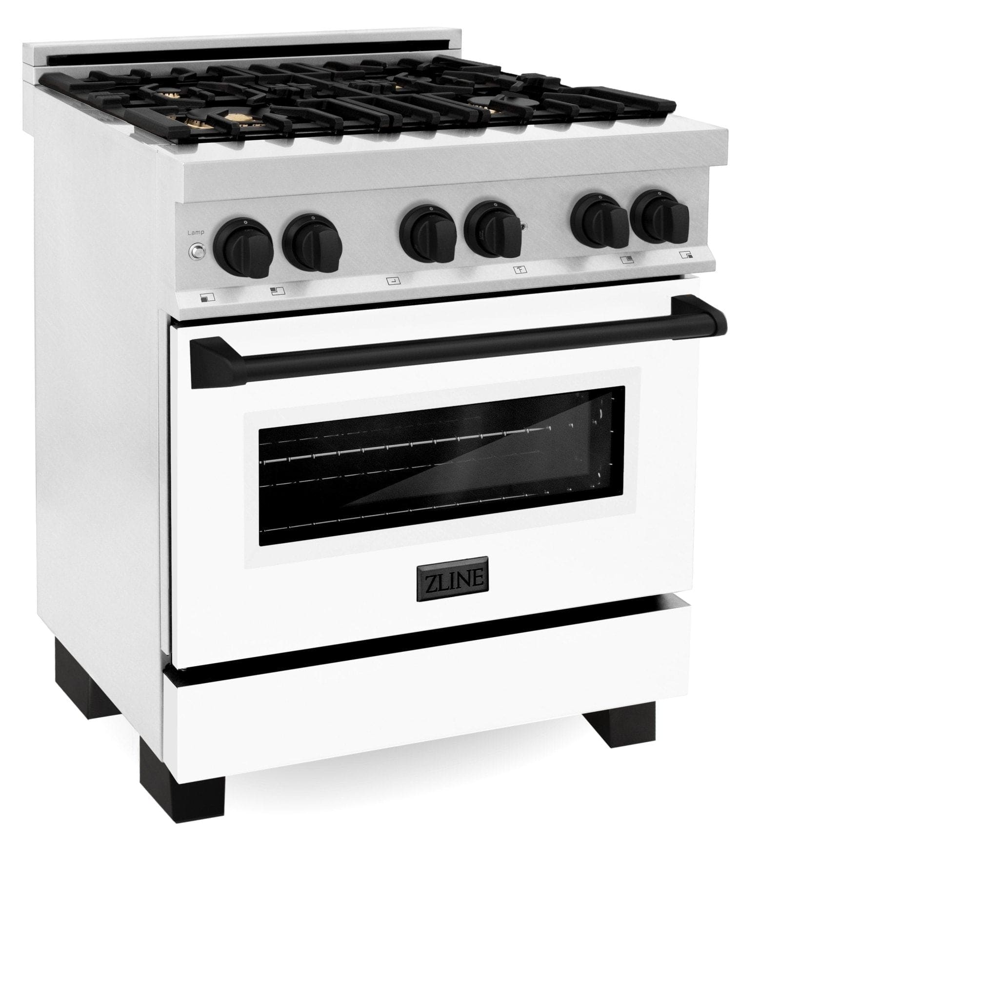 ZLINE 30" Autograph, Dual Fuel Range, White Door, RASZ-WM-30-MB