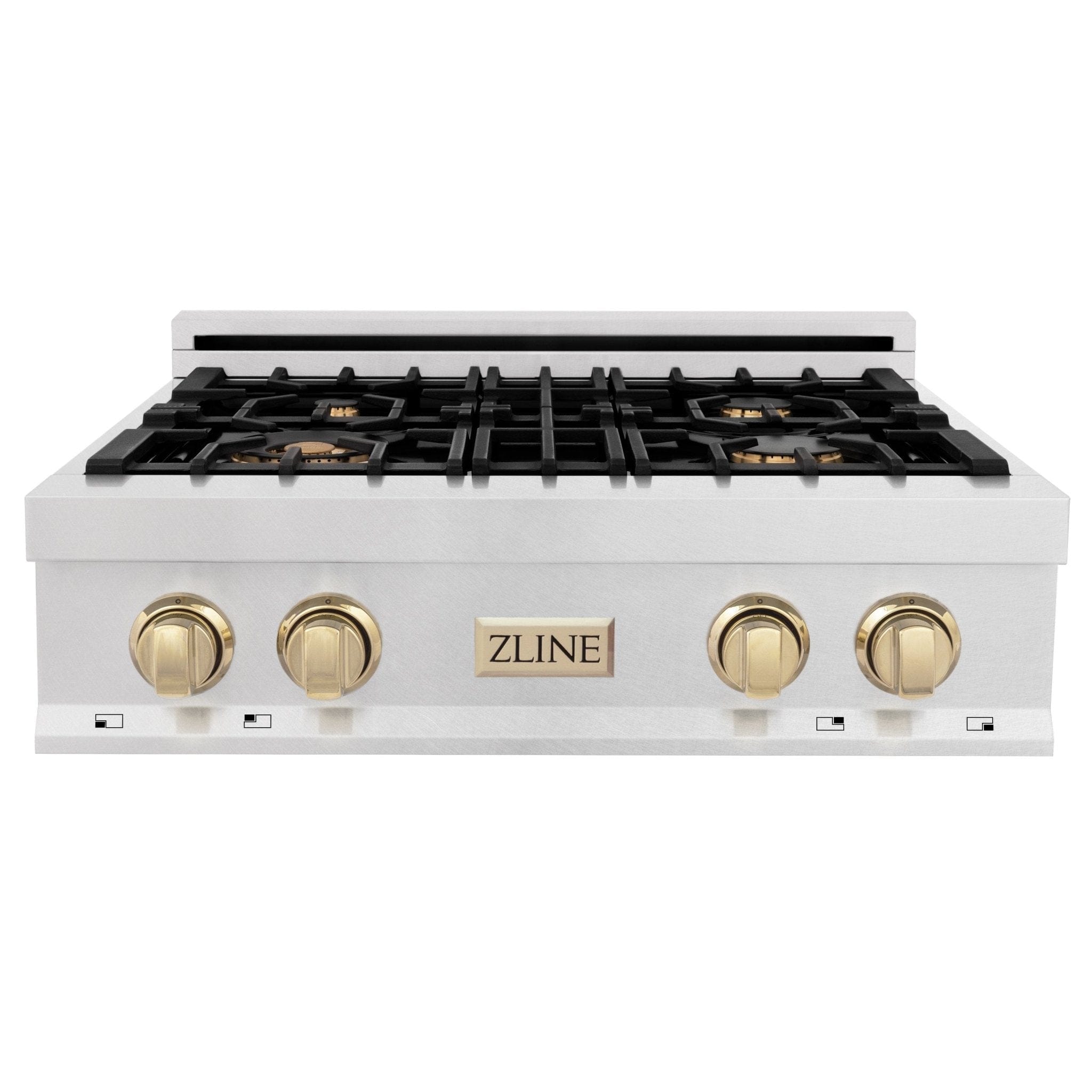 ZLINE 30" Autograph Rangetop, DuraSnow, Gold Accent, RTZ-30-G