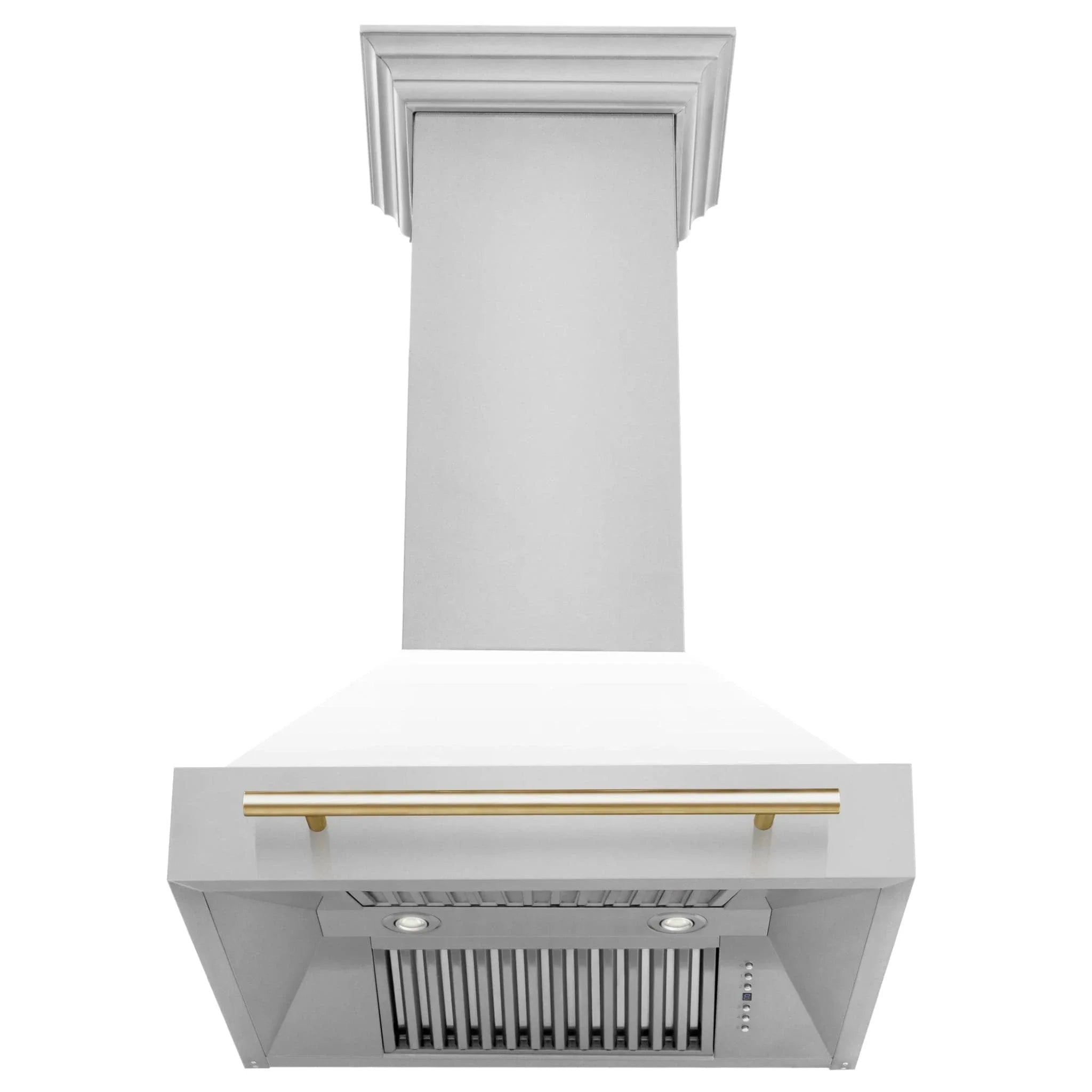 ZLINE 30" Autograph Stainless Wall Range Hood, White, 8654STZ-WM30-G