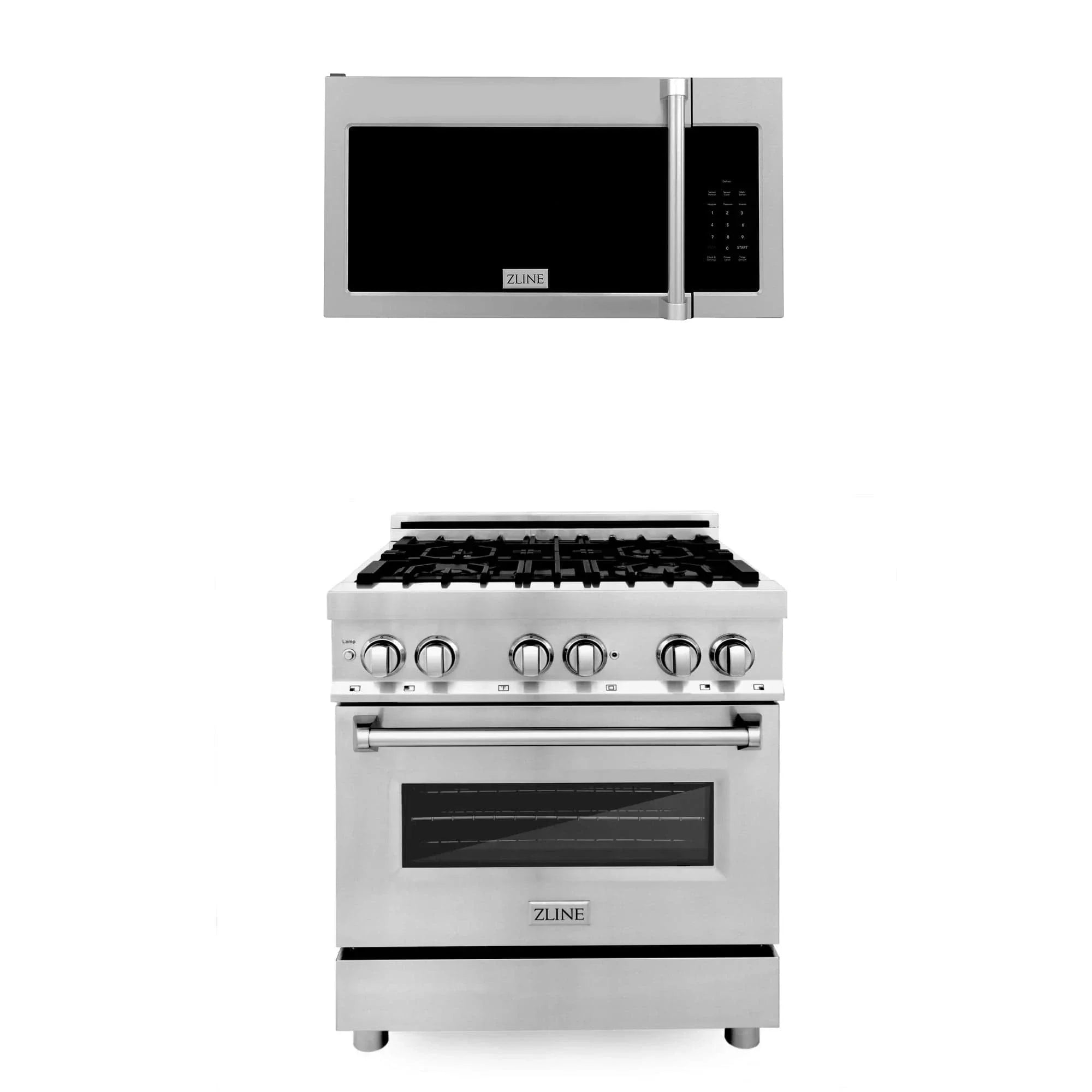 ZLINE 30" Bundle Range RA30 & Microwave MWO-OTR-H-30, 2KP-RAOTR30