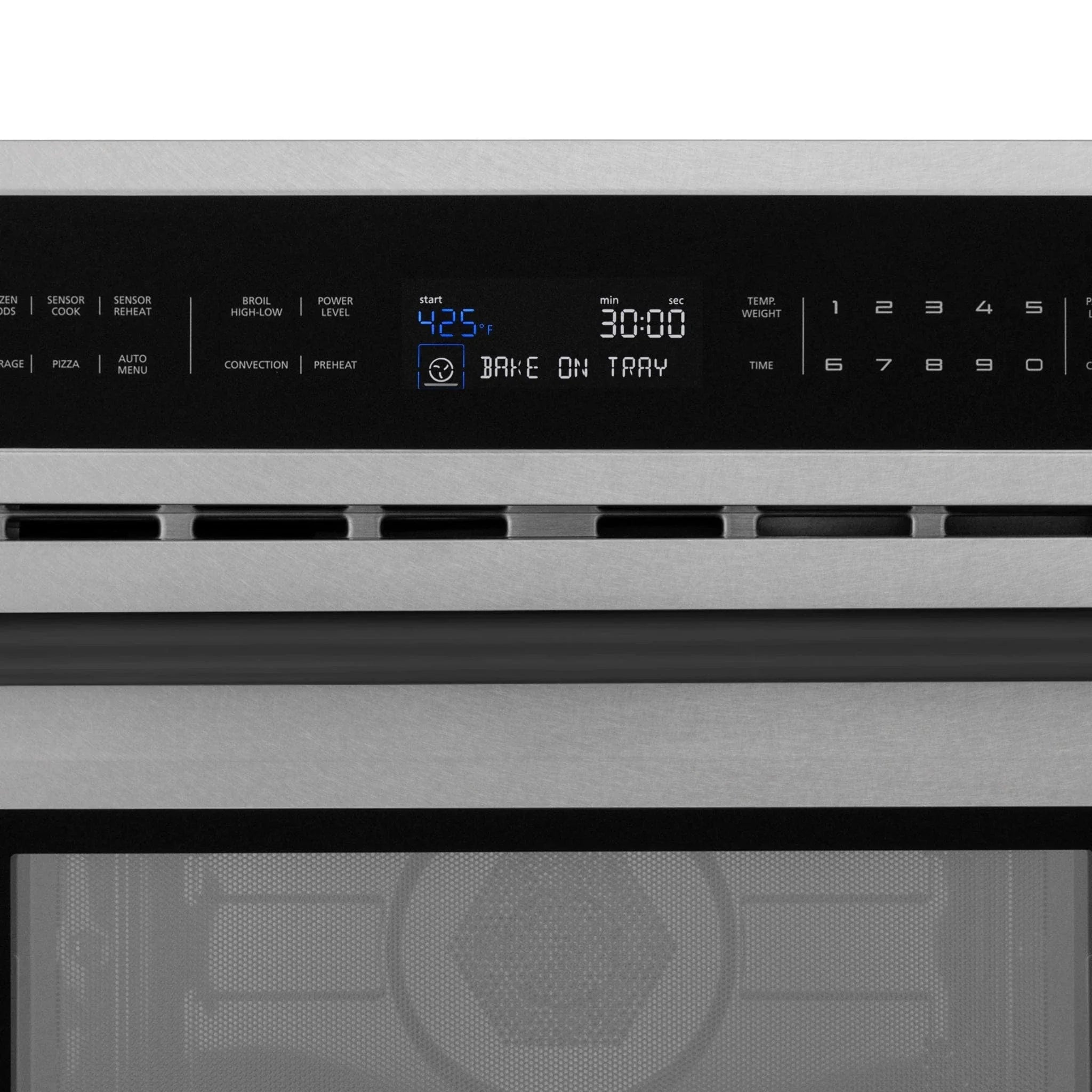 ZLINE 30” Convection Microwave, Stainless Steel, Black MWOZ-30-SS-MB