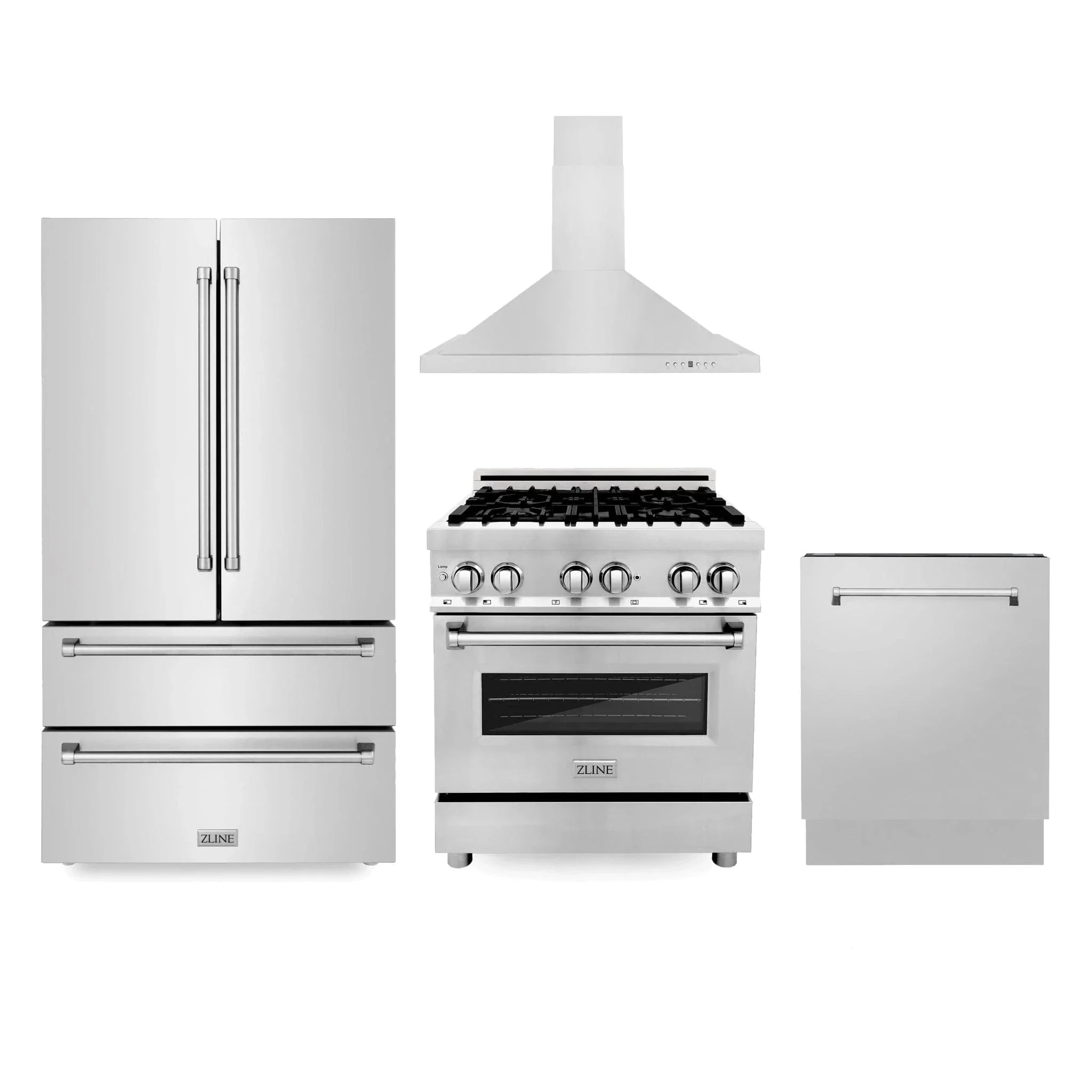ZLINE 30 " Package Refrigerator, Range,Range Hood , Dishwasher, 4KPR-RARH30-DWV