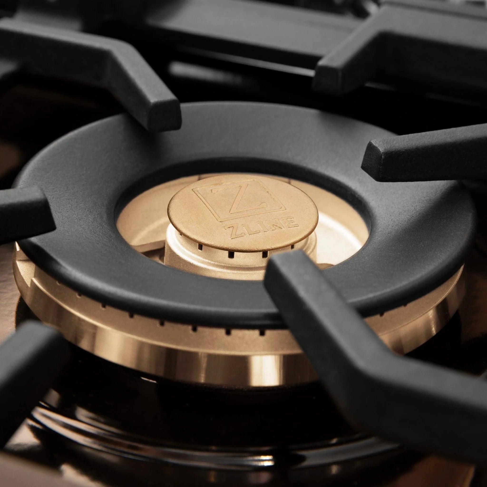 ZLINE 36" Autograph Dual Fuel Range, Black Stainless, Gold, RABZ-36-G
