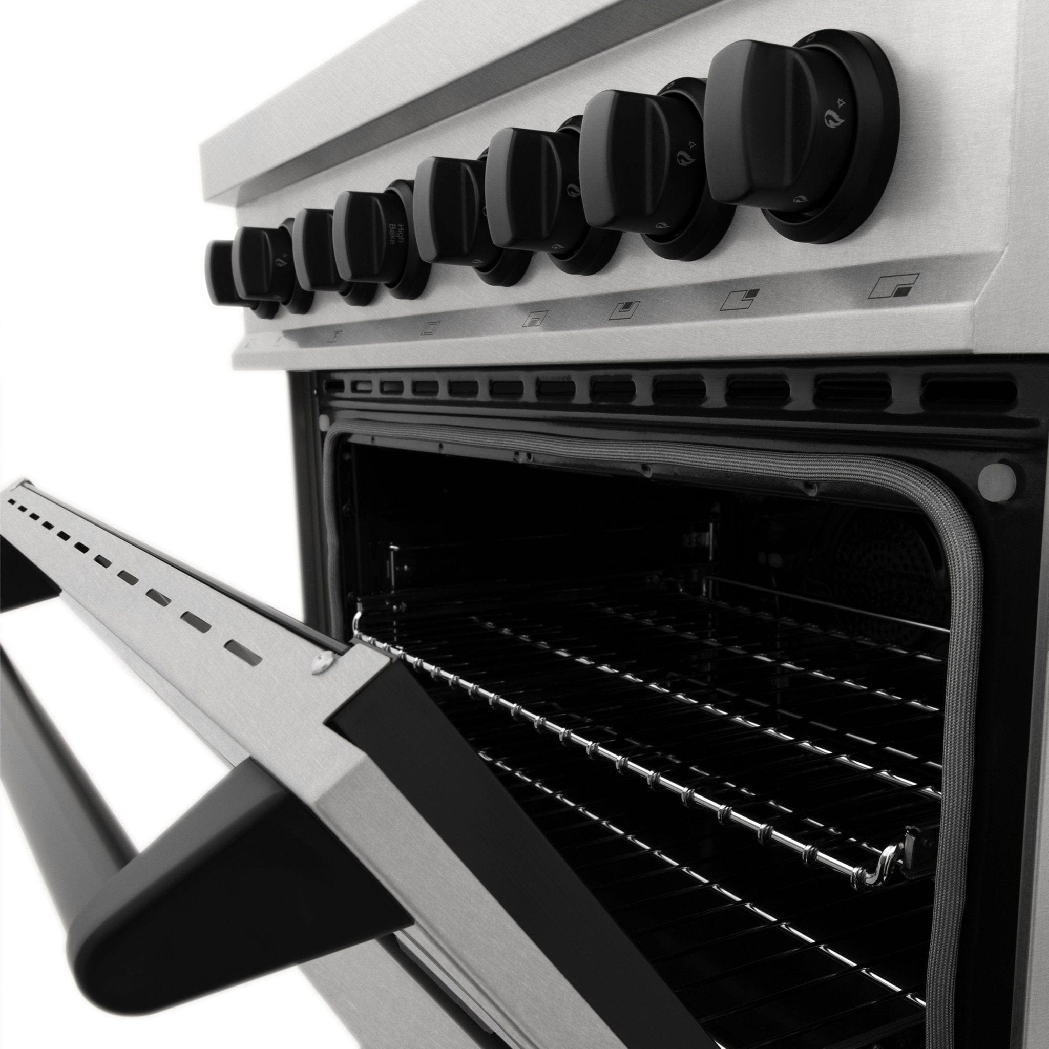 ZLINE 36" Autograph Dual Fuel Range, DuraSnow, Black, RASZ-SN-36-MB