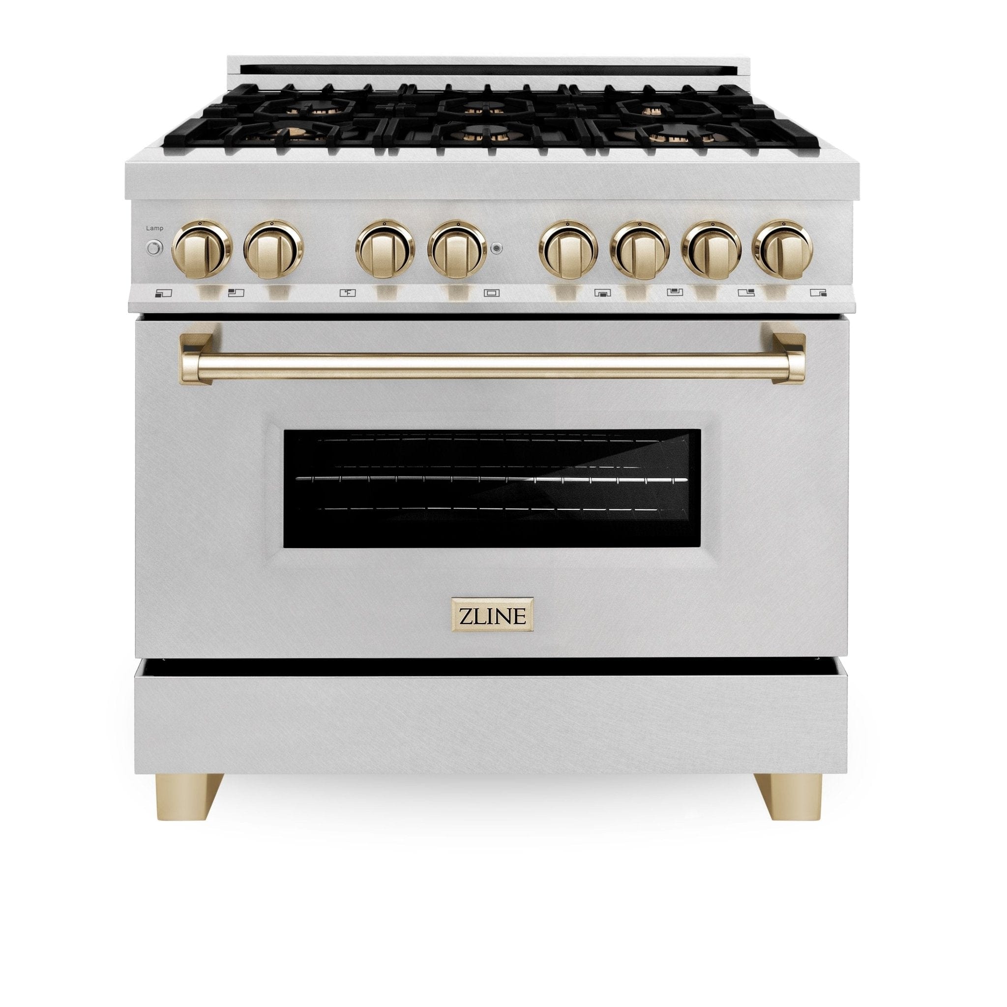 ZLINE 36" Autograph Dual Fuel Range, DuraSnow,Champagne, RASZ-SN-36-CB