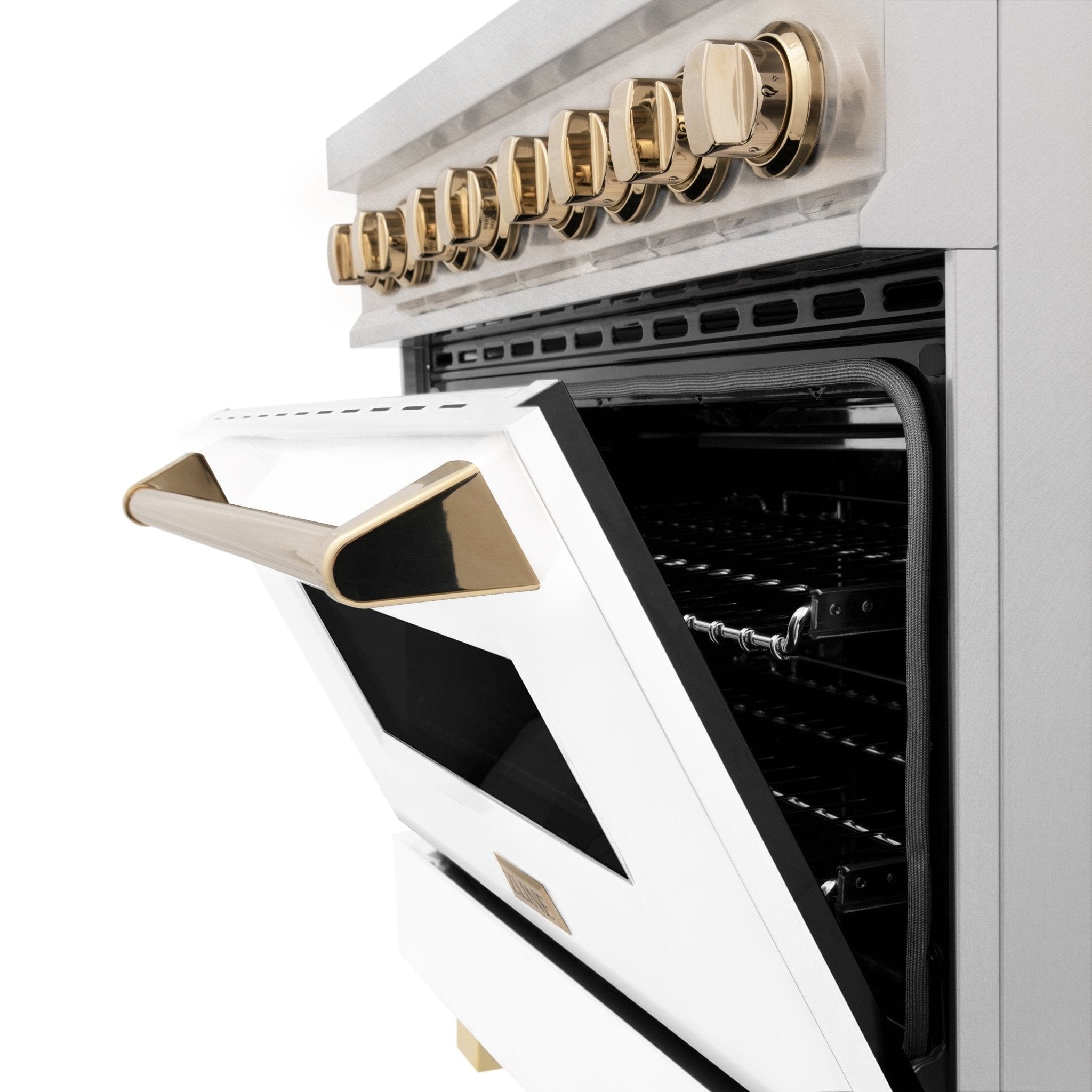 ZLINE 36" Autograph Edition Dual Fuel Range, White Door, RAZ-WM-36-G