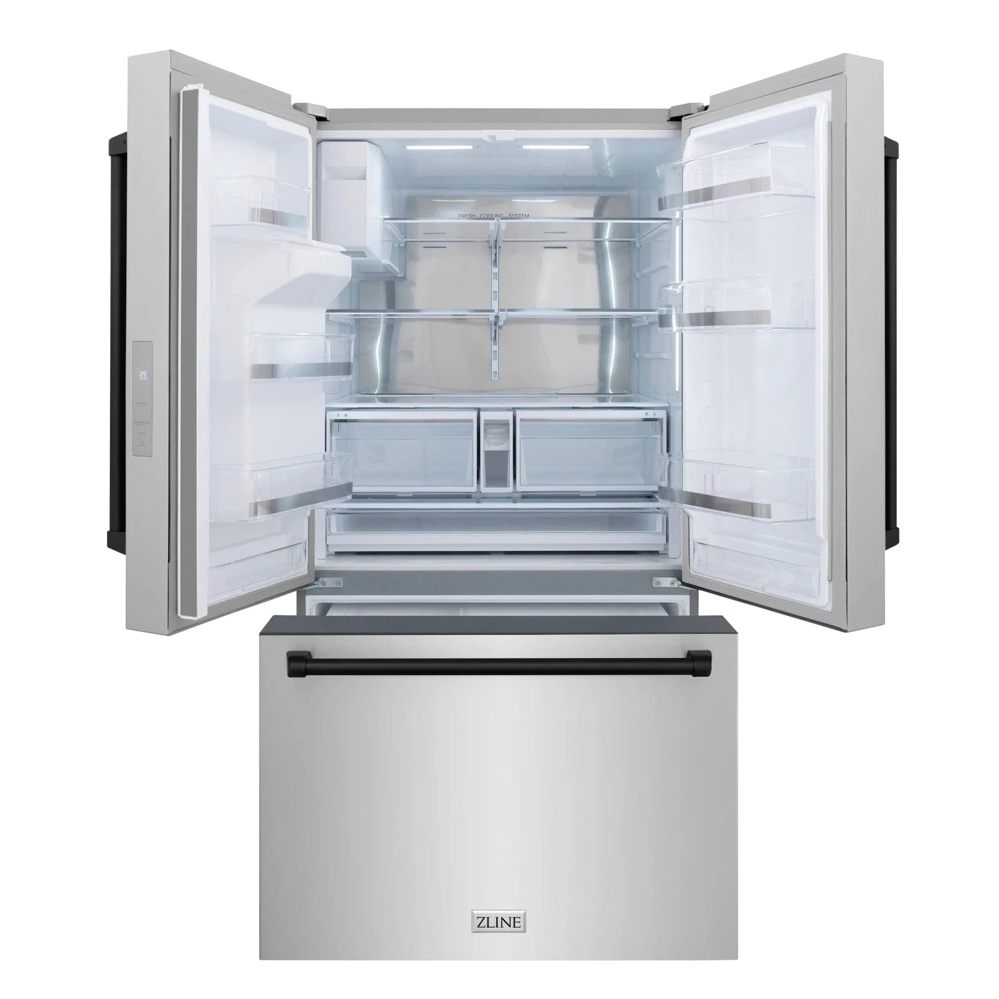 ZLINE 36" Refrigerator, Water, Ice Dispenser, Fingerprint Resistant, RSMZ-W-36-MB