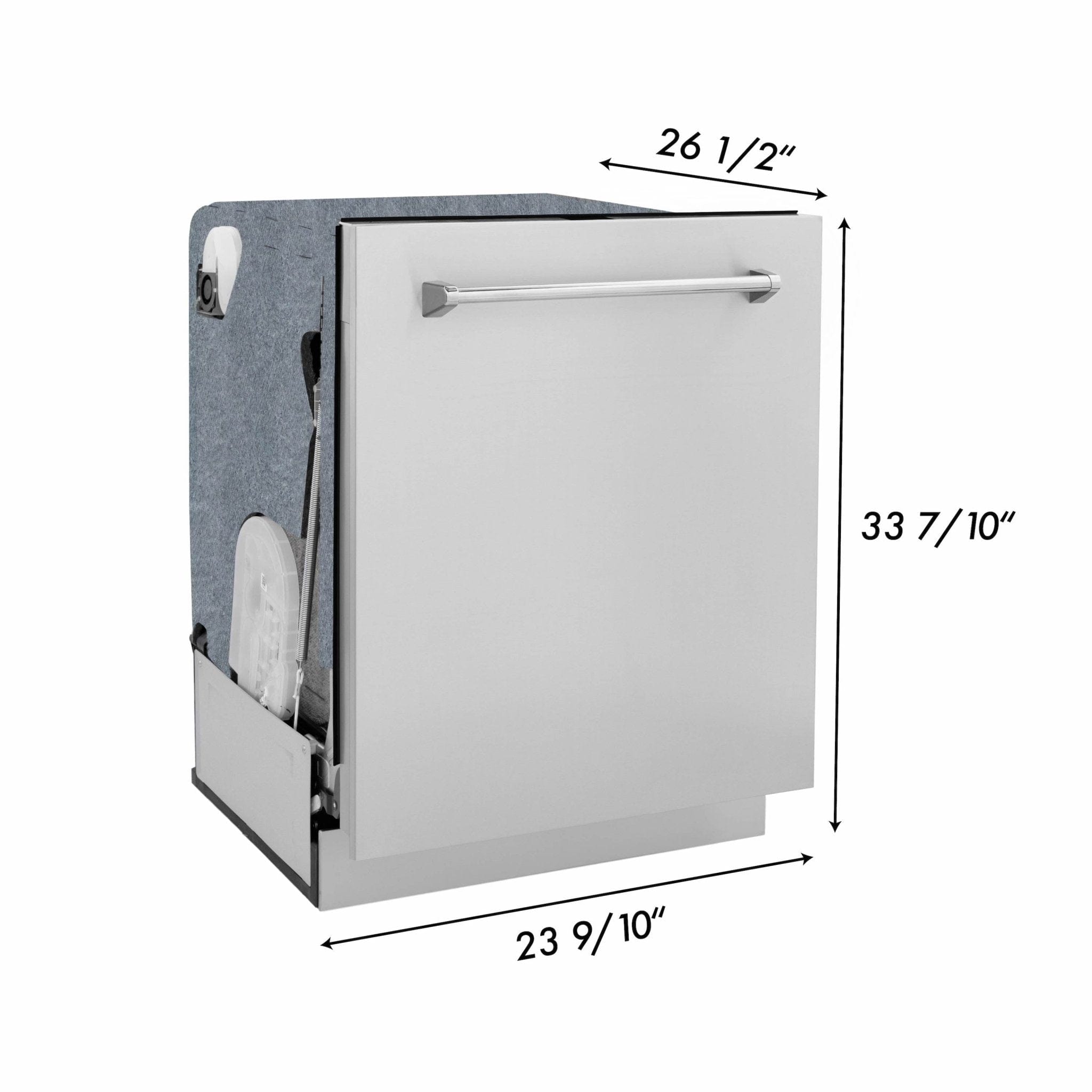 ZLINE Autograph 24" Stainless, Door & Handle Dishwasher, DWMT-304-24