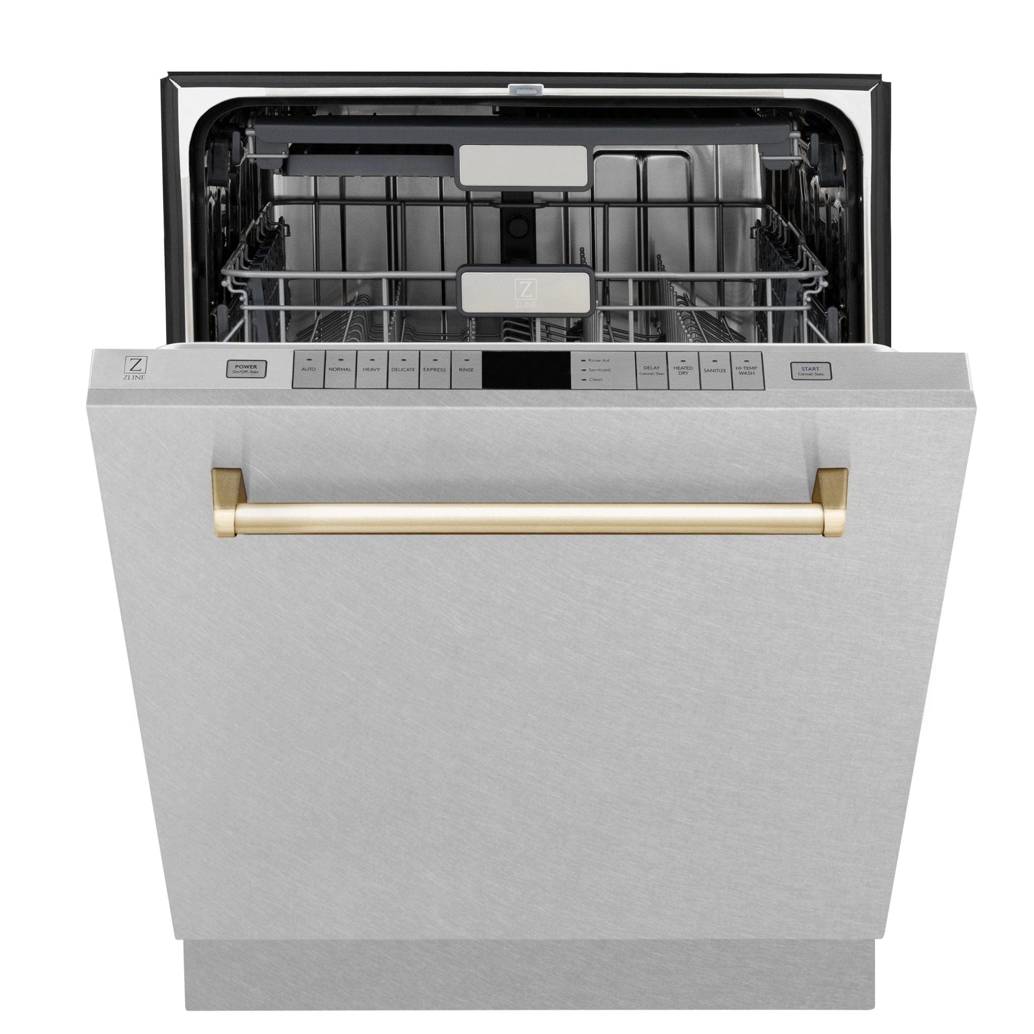 ZLINE Autograph Edition 24" Dishwasher DuraSnow, Gold DWMTZ-SN-24-G