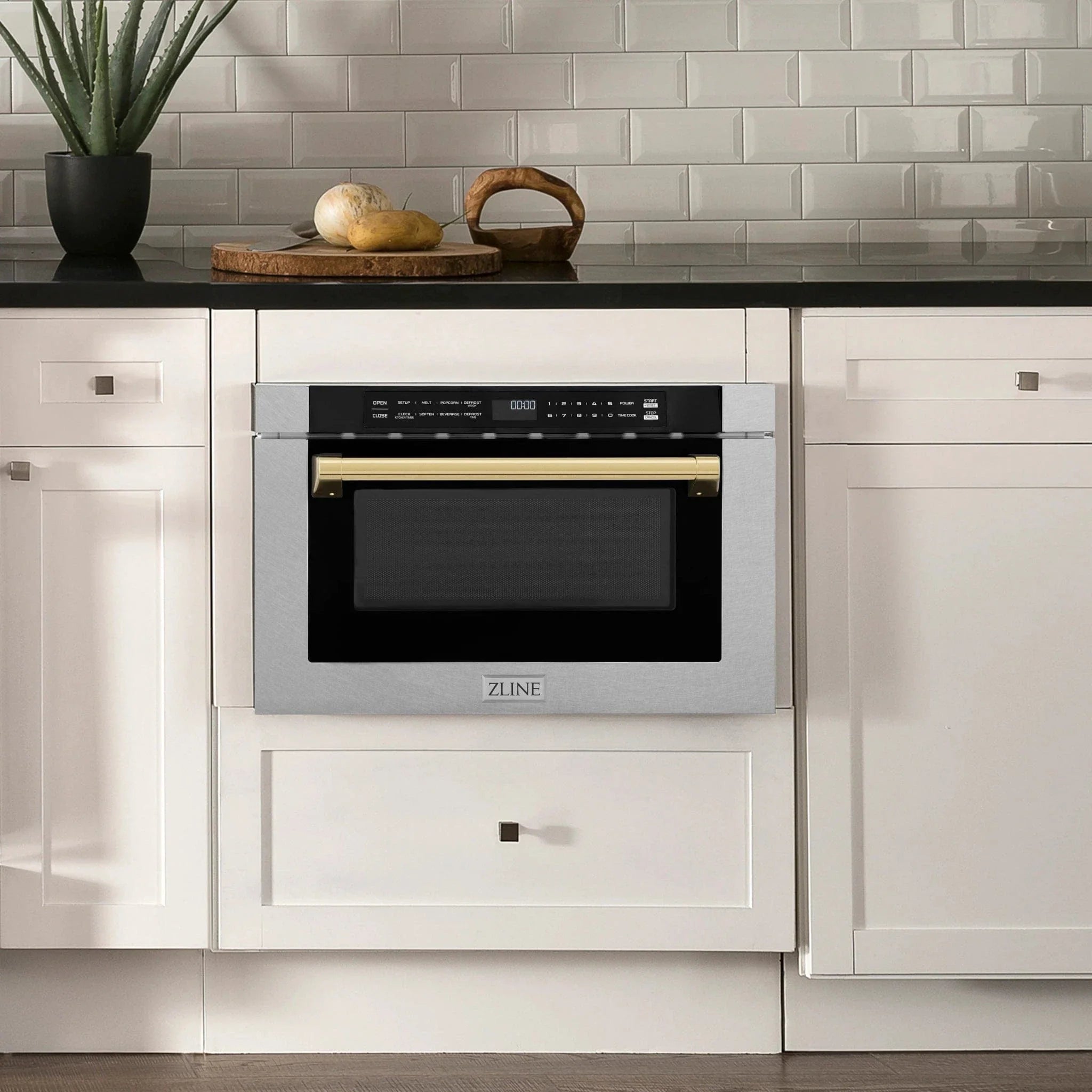 ZLine Microwave Drawer, DuraSnow and Gold MWDZ-1-SS-H-G