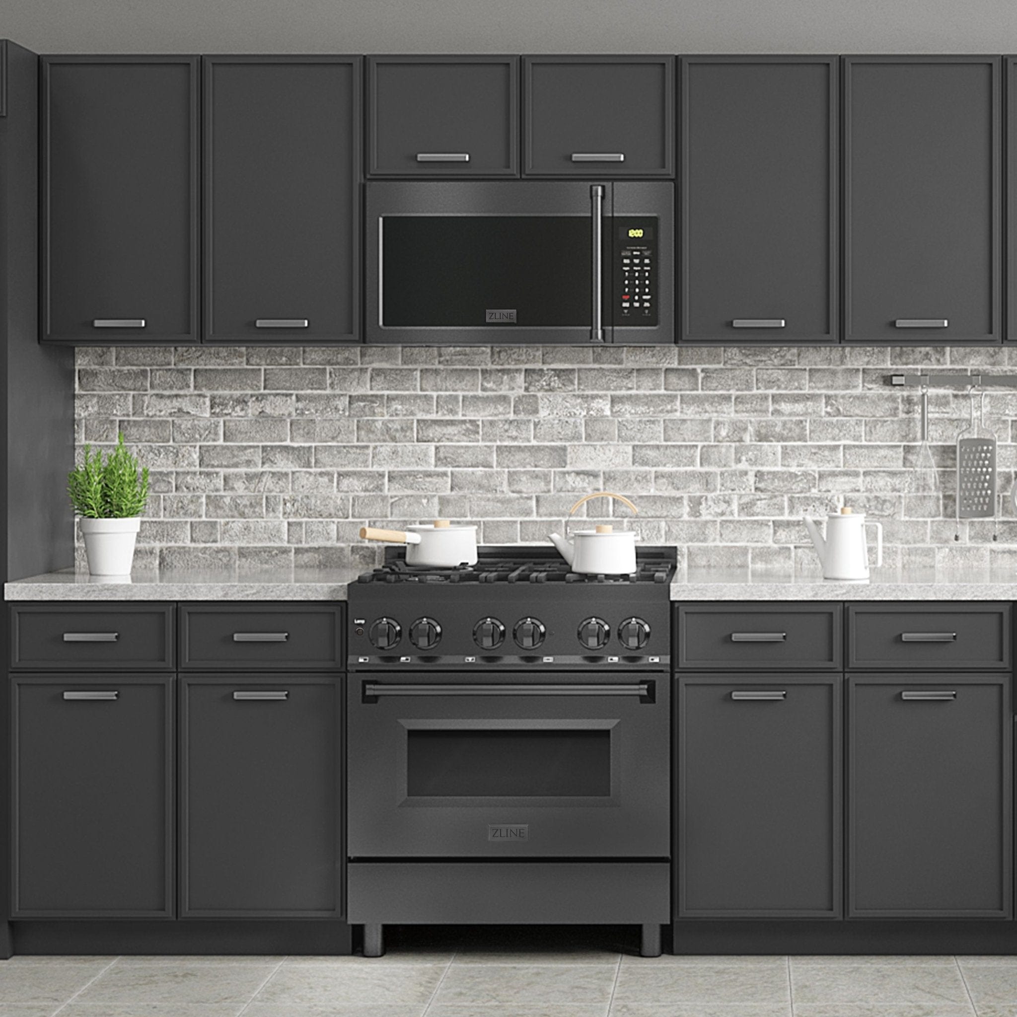 ZLINE Over Range Microwave, Black Stainless MWO-OTR-H-30-BS