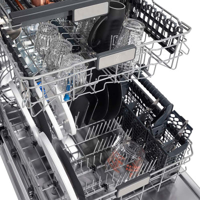 ZLINE Autograph 24" Dishwasher, White Door, Bronze DWMTZ-WM-24-CB