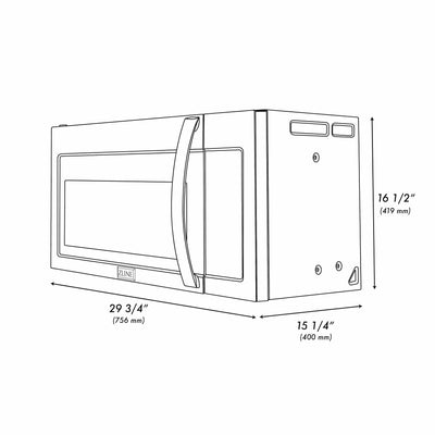 ZLINE 30 " Recirculating Over-the-Range Convection Microwave Oven Charcoal Filters Stainless Steel MWO-OTRCF-30