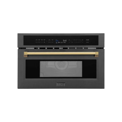 ZLINE 30” Convection Microwave, Black Stainless, Gold MWOZ-30-BS-G