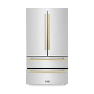 ZLINE 36" Autograph French Door Refrigerator, Ice Maker, Stainless Steel RFMZ-36-FCB