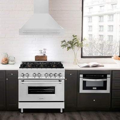 ZLINE 36" Autograph Stainless White Wall Range Hood 8654STX-WM-36