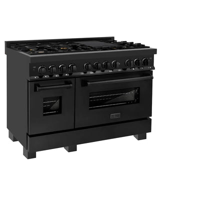 ZLINE 48" Bundle Range RAB-BR-48 & Wall Range Hood BSKBN, 2KP-RABRH48