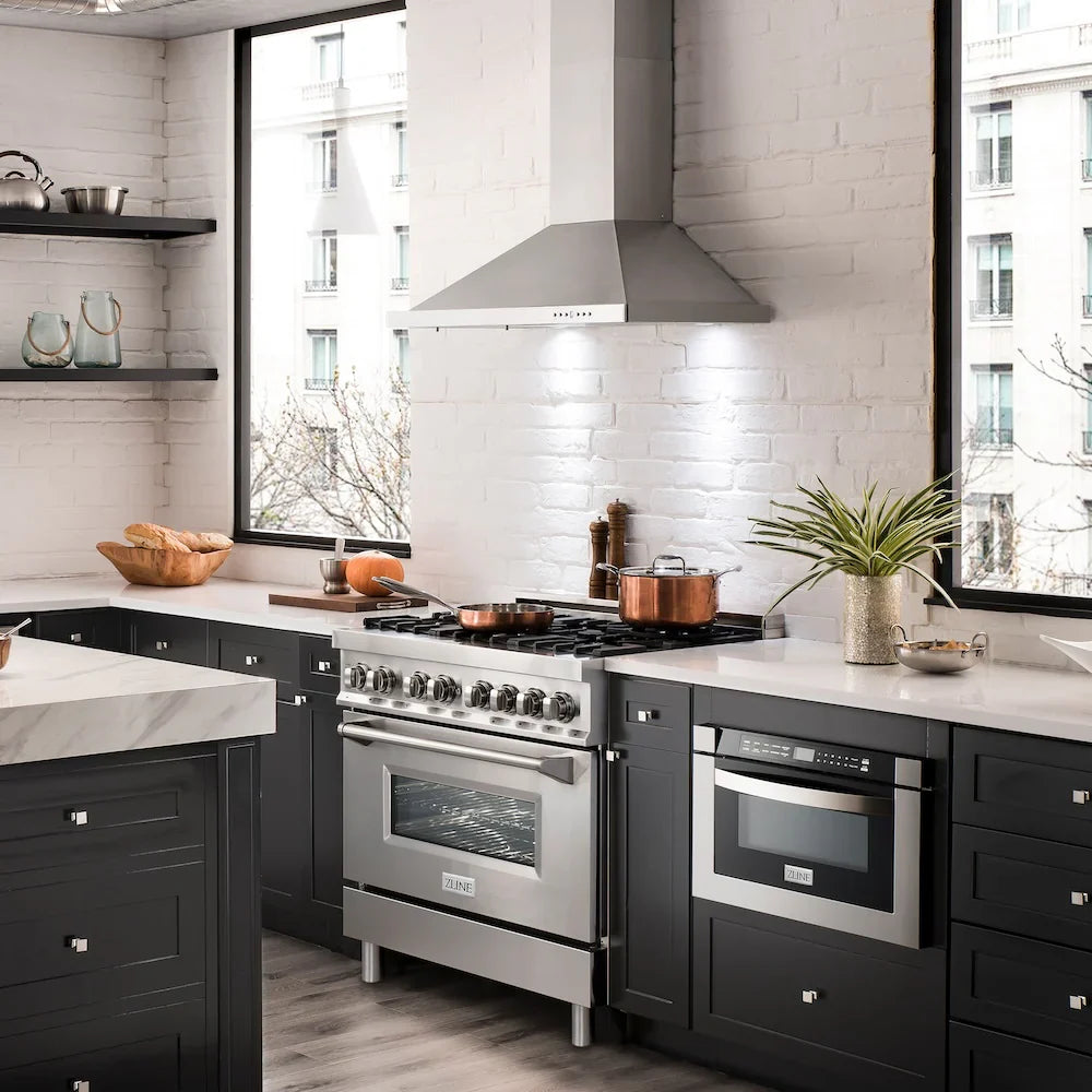 ZLINE 36 " Package Range RA36, Range Hood KB, Microwave MWD-1 , Dishwasher DWV-24,  4KP-RARH36-MWDWV