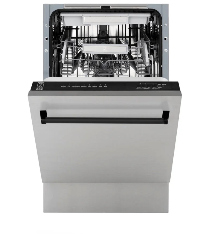 ZLINE Autograph 18" Dishwasher Stainless Door, Black DWVZ-304-18-MB