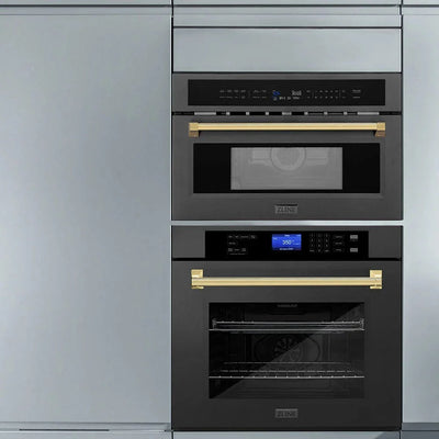 ZLINE 30” Convection Microwave, Black Stainless, Gold MWOZ-30-BS-G