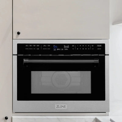 ZLINE 24” Convection Microwave, Stainless Steel, Black MWOZ-24-SS-MB