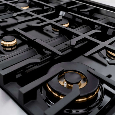 ZLINE 36" Dual Fuel Range, Gas Cooktop, Electric Convection Oven Stainless Steel, Gold CDRZ-36-G