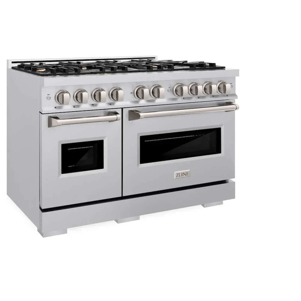 ZLINE 48" Dual Fuel Range, Gas Cooktop, Electric Convection Oven Stainless Steel, CDR-BR-48