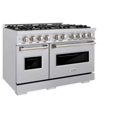ZLINE 48" Dual Fuel Range, Gas Cooktop, Electric Convection Oven Stainless Steel, CDR-BR-48