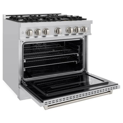 ZLINE 36" Dual Fuel Range, Gas Cooktop, Electric Convection Oven Stainless Steel, CDR36